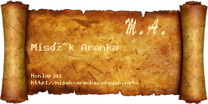 Misák Aranka névjegykártya