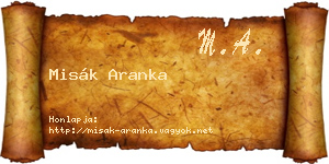 Misák Aranka névjegykártya